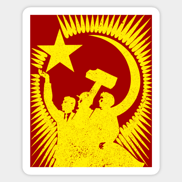 Soviet Propaganda Poster (Yellow) Sticker by n23tees